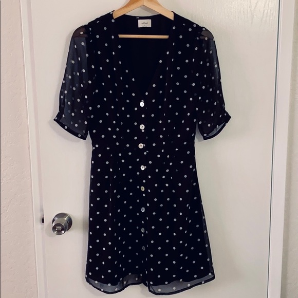 Aritzia | Dresses | Aritzia Wilfred Polka Dot Button Front Dress | Poshmark